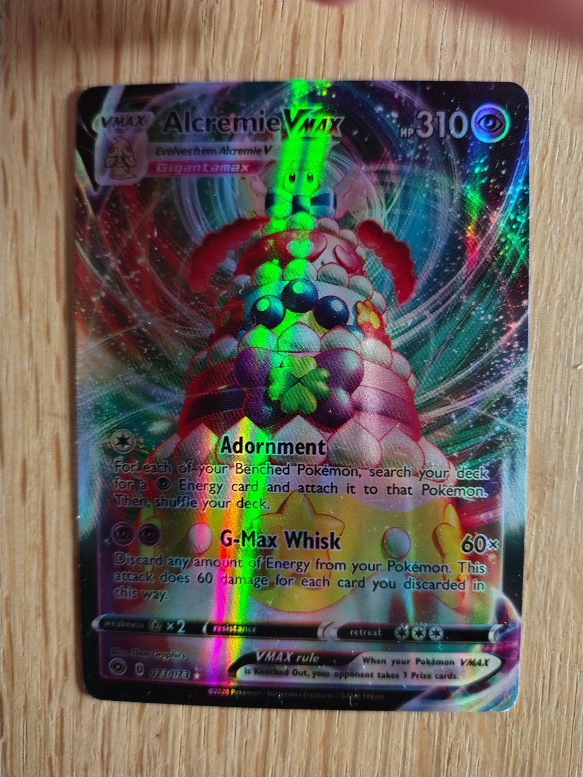 Alcremie VMAX Pokémon Kaart - Zo goed als nieuw, Ophalen of Verzenden, Zo goed als nieuw, Losse kaart, Foil