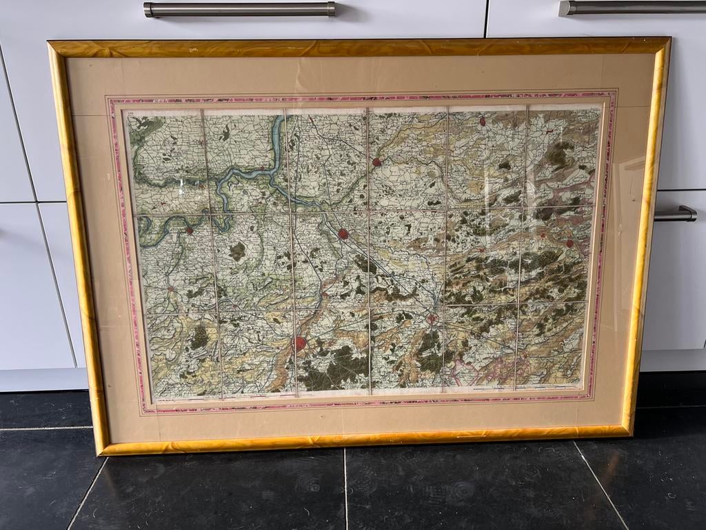 OUDE WANDKAART INGELIJSD, Antiek en Kunst, Ophalen