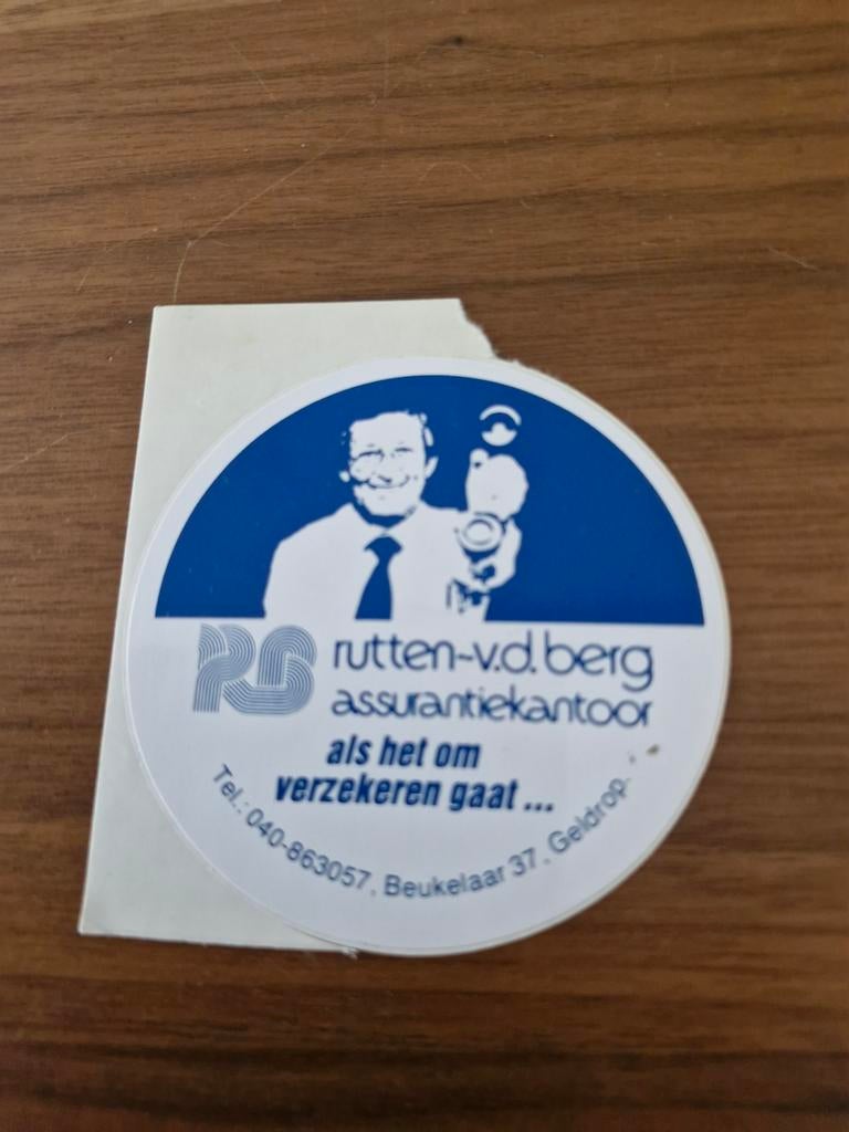 7802 Vintage sticker Rutten-v.d.berg Assurantiekantoor, Verzamelen, Ophalen of Verzenden