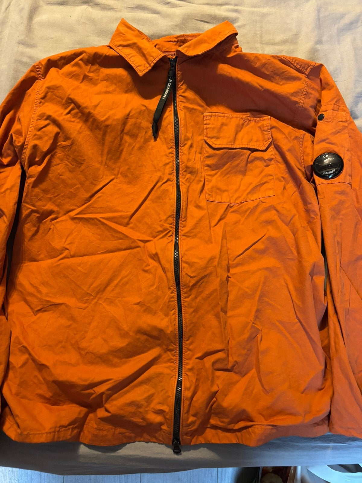 CP Company Overshirt Burnt Orange maat L, Kleding | Heren, Jassen | Zomer, Ophalen of Verzenden, Zo goed als nieuw, Beige