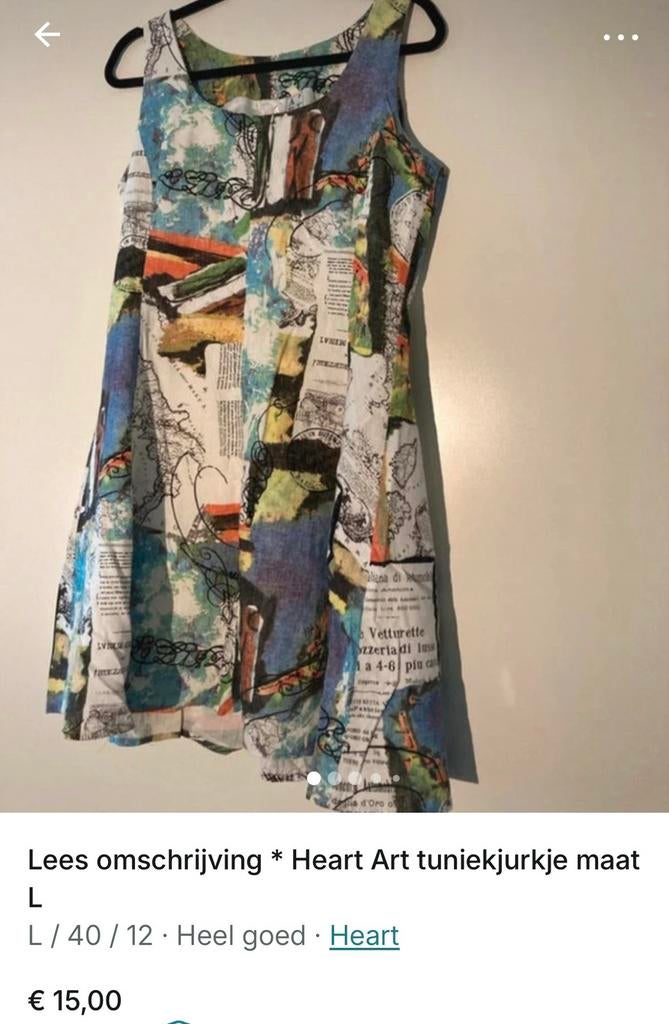 ART heart tuniek jurk, Maat 38/40 (M), Overige typen, Ophalen of Verzenden, Zo goed als nieuw