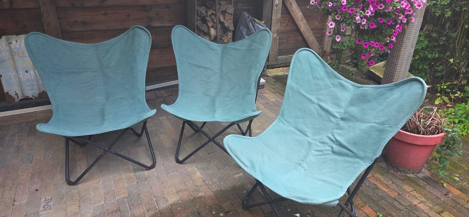 Vlinderstoelen - Set van 3, Tuin en Terras, Ophalen, Gebruikt