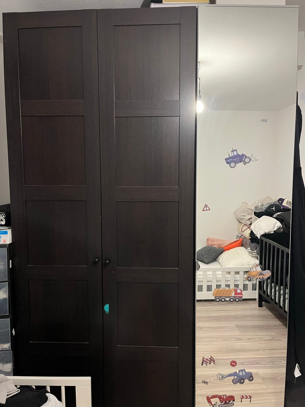 Ikea Pax kledingkast met spiegeldeur (150x236), Ophalen, Gebruikt, 100 tot 150 cm, 200 cm of meer