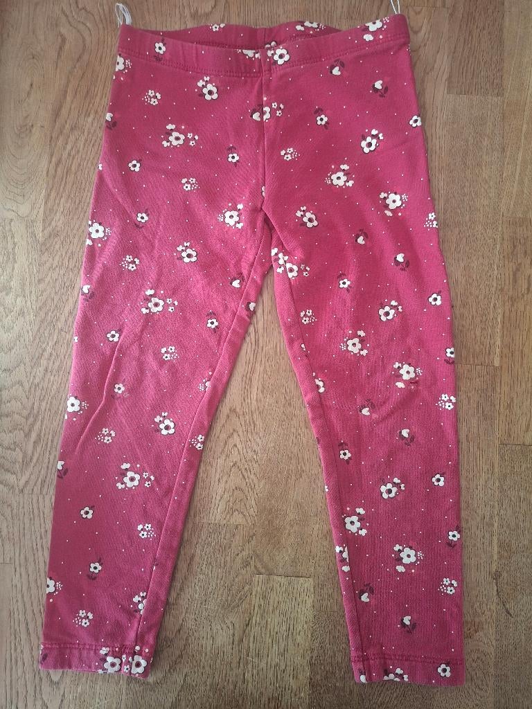 C&A legging donkerroze bloemetjes gevoerd maat 110, Broek, Anneonline, Steenbergen, C&A