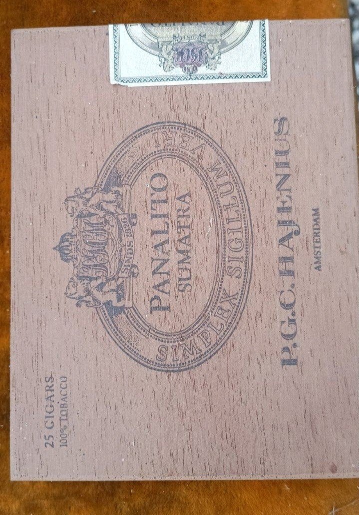 Vintage Panalito Sumatra Sigarenkistje P.G.C. Hajenius, Ophalen of Verzenden, Gebruikt, Tabaksdoos of Verpakking