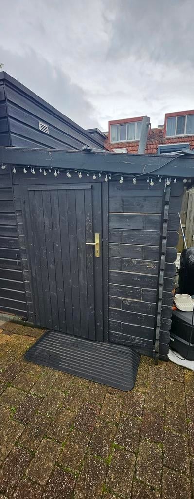 Houten aanbouw schuur/ berging  295/ 160 cm, Ophalen, Gebruikt, Schuur, Zonder ramen