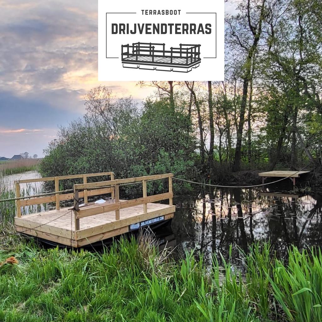 Terrasboot 5 x 2.40 meter | drijvend ponton steiger | Vlot, Watersport en Boten, Info@drijvendterras.com, Nieuw, Ophalen of Verzenden