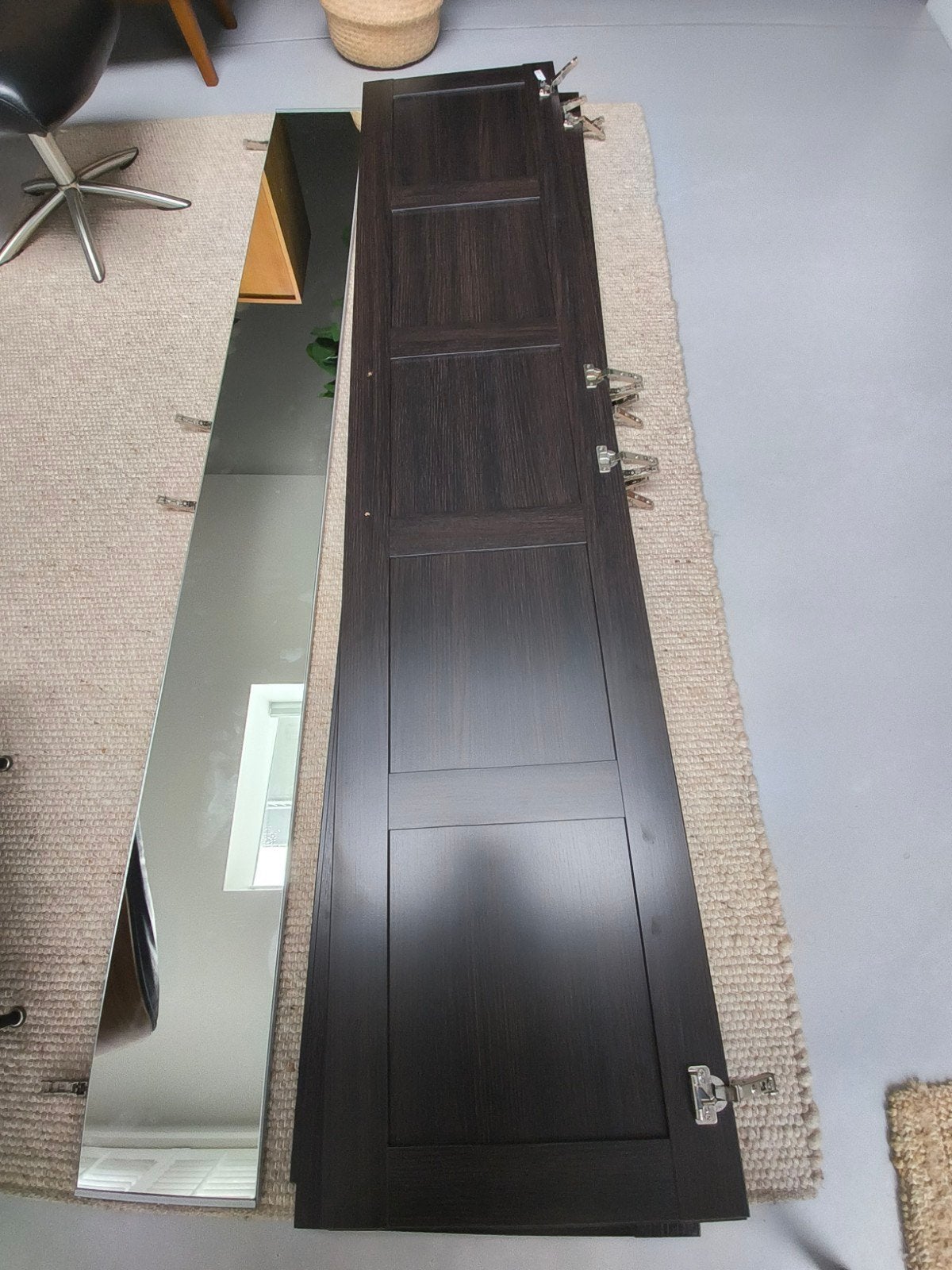 IKEA PAX BERGSBO zwartbruin + VIKEDAL spiegeldeuren, Ophalen, Gebruikt, 200 cm of meer, 150 tot 200 cm