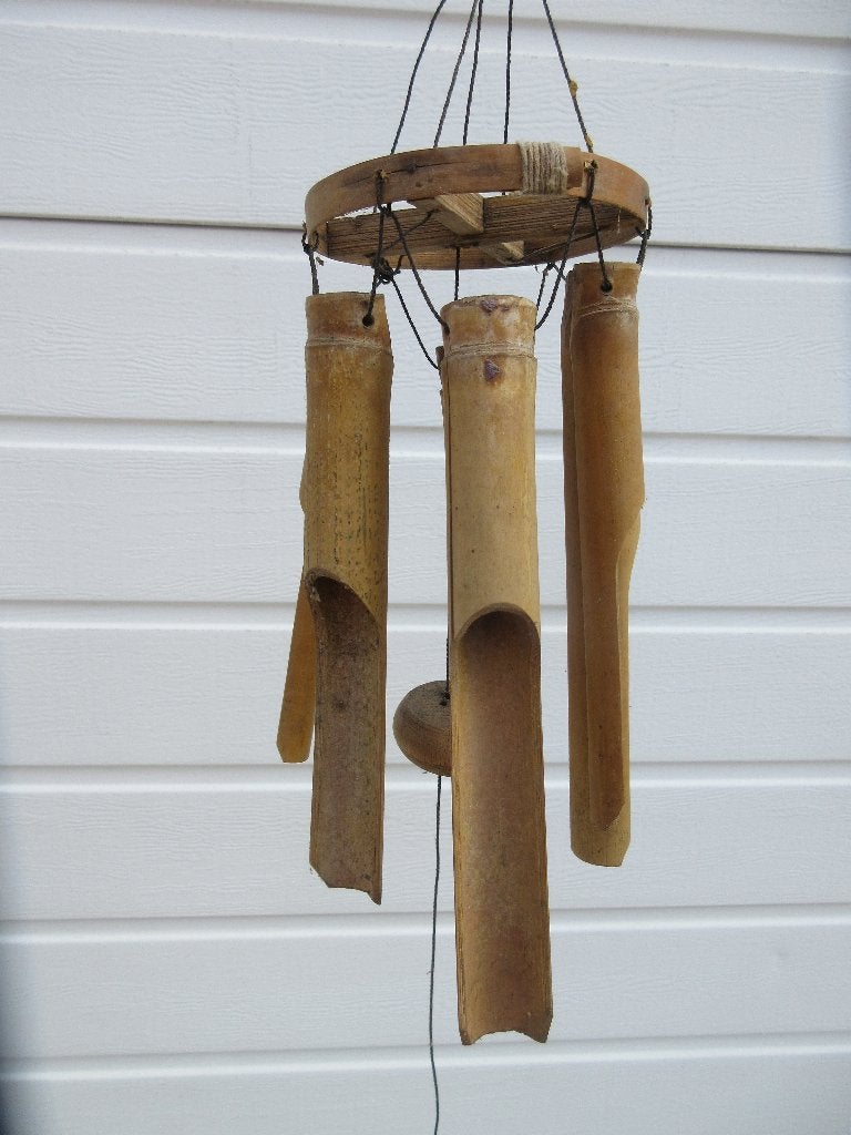Vintage bamboe windgong, Ophalen of Verzenden, Huis en Inrichting