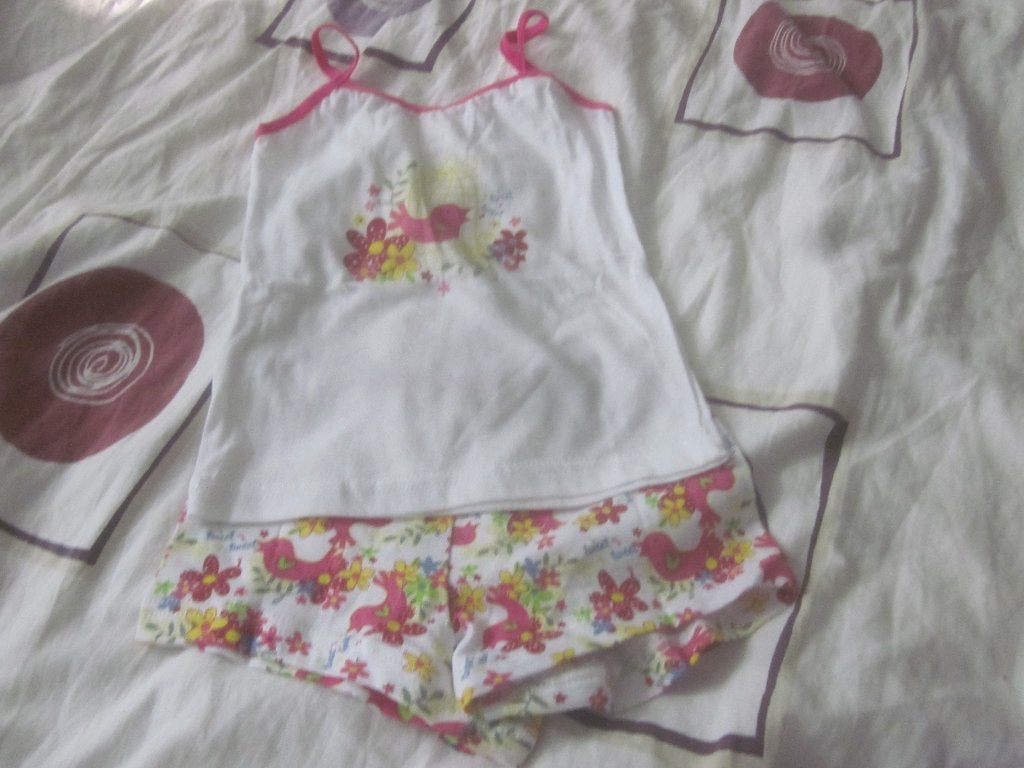 Wit/fuchsia/lime/ea setje ondergoed bloemetjes/vogels 92/98, Kinderen en Baby's, Kinderkleding | Maat 92, Ophalen of Verzenden