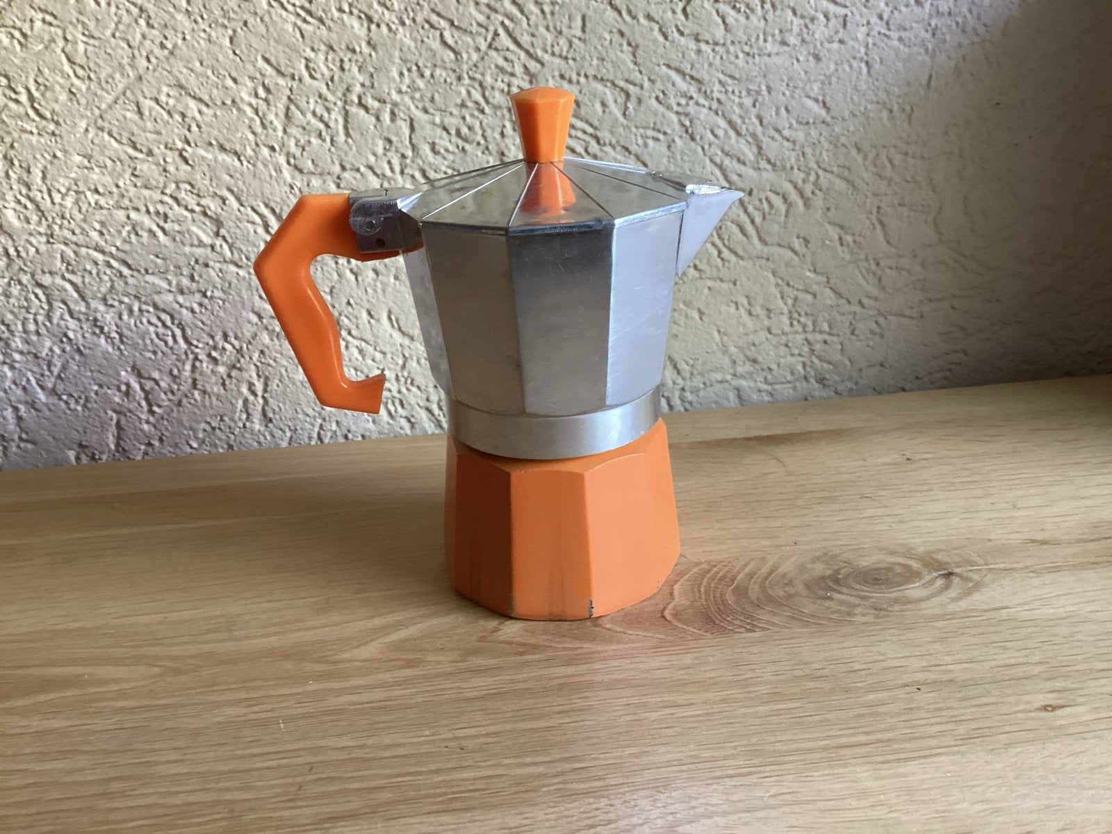 Oranje/zilveren percolator voor heerlijke koffie, Gebruikt, Overige modellen, Gemalen koffie, Ophalen of Verzenden