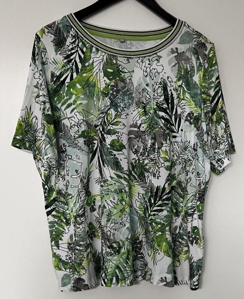 Rabe shirt maat 46 kleurrijk met veel groentinten, Rabe, Gedragen, Groen, Shirt of Top