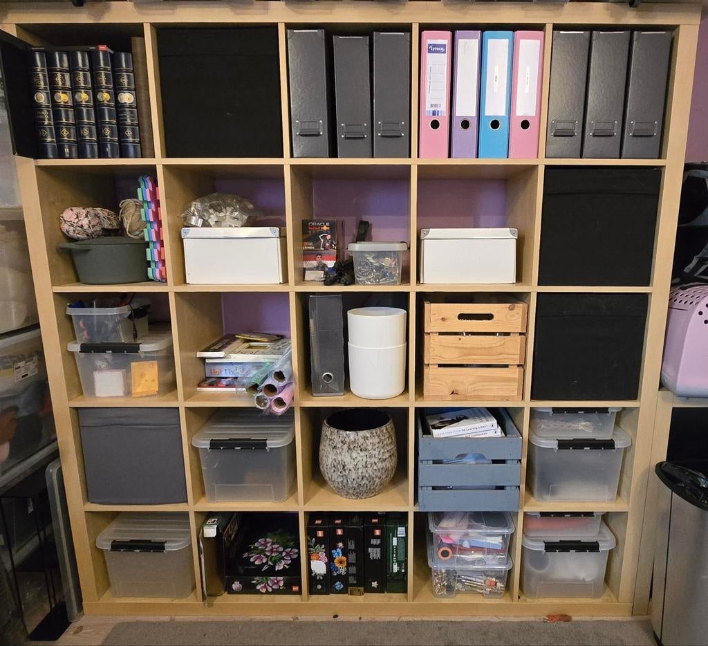 IKEA Kallax kast 5x5 vakken met gebruikerssporen, Ophalen, Gebruikt
