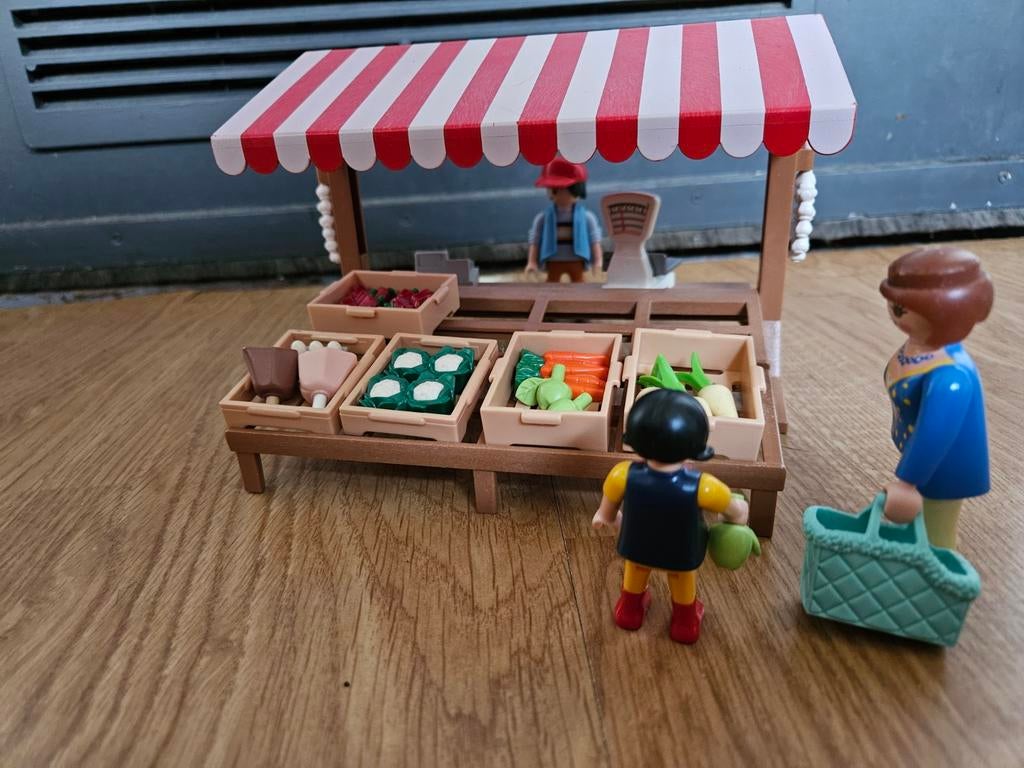 Playmobil Marktkraam Groenteman met groente en fruit, Ophalen of Verzenden, Gebruikt, Complete set