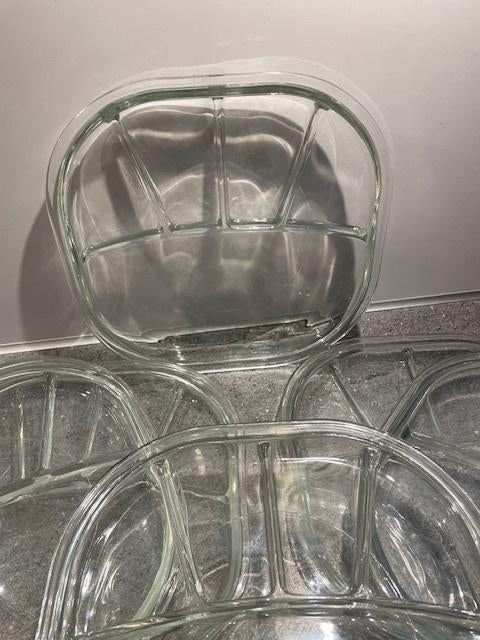 6 Glazen Gourmet - Fondu Borden, Ophalen, Gebruikt, Glas, Bord(en)