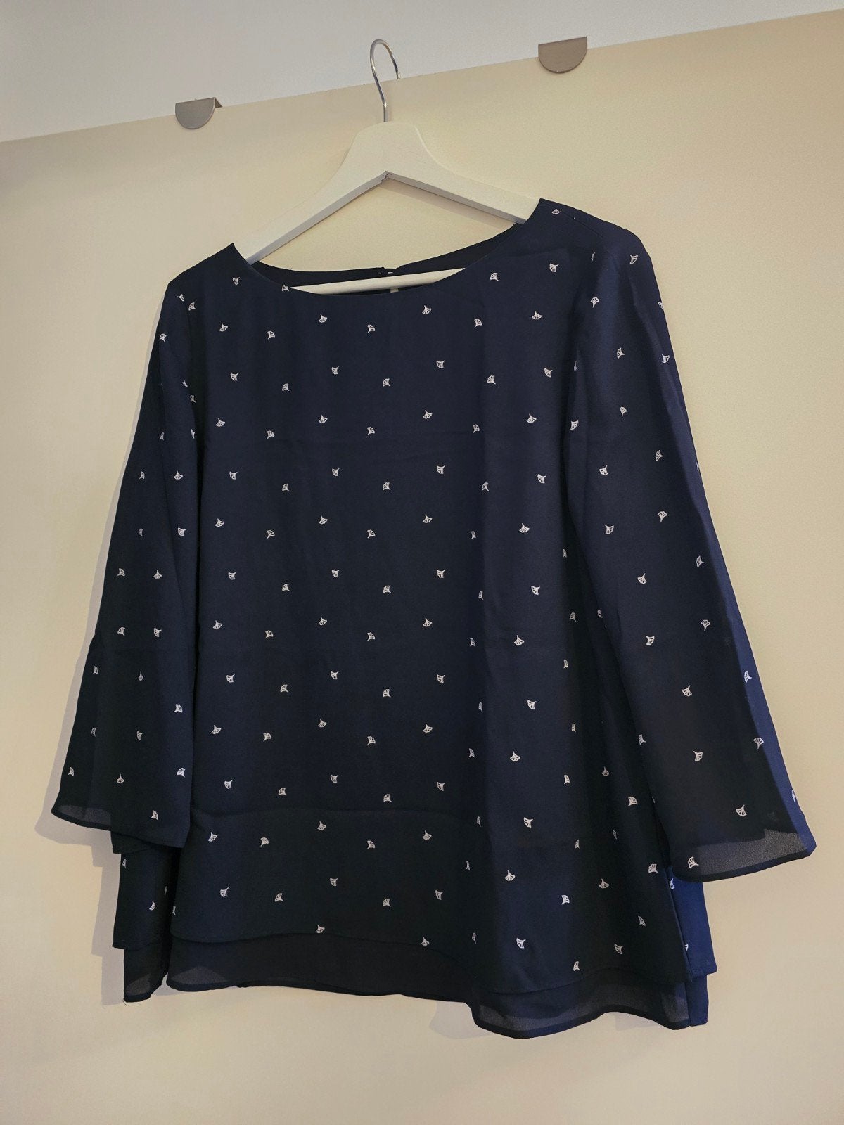 mooie blauwe blouse met print, esprit maat 38, Maat 38/40 (M), Blauw, Nieuw, Ophalen of Verzenden