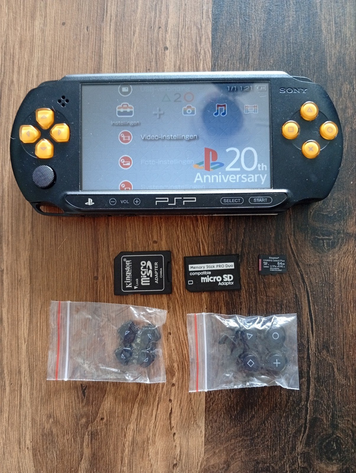 Sony PSP Street E1004 met accessoires en 64GB geheugenkaart, Ophalen of Verzenden, Gebruikt, Zwart, PSP