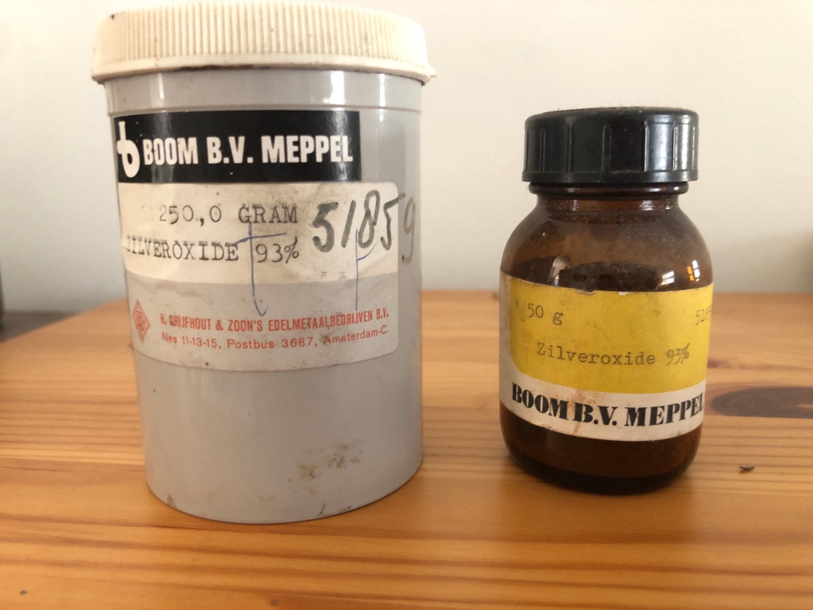 Zilveroxide 93% - Boom B.V. Meppel (250g en 50g), Ophalen of Verzenden, Gebruikt