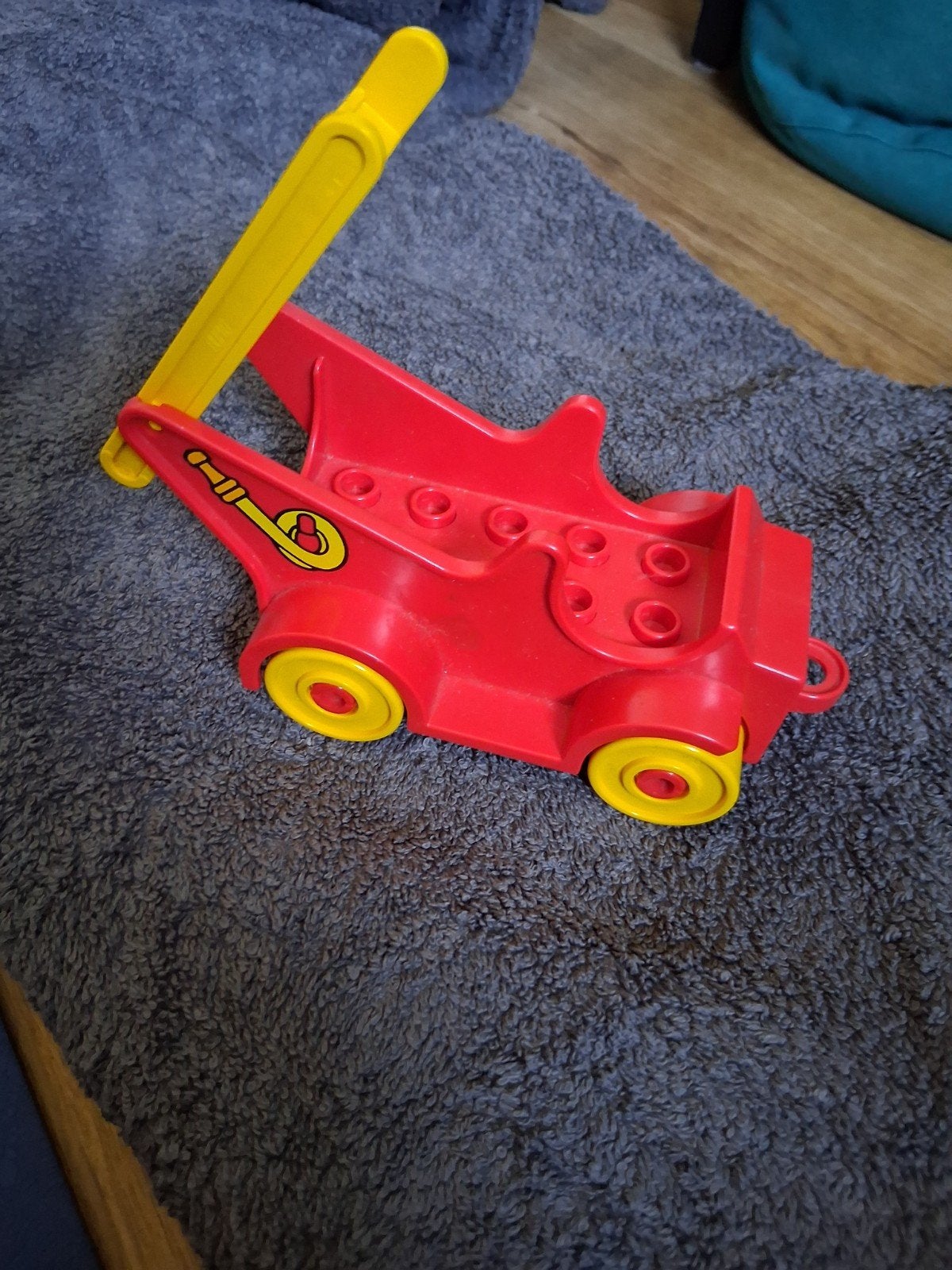 Vintage Duplo trekkar rood met geel handvat, Ophalen of Verzenden, Gebruikt, Jongen of Meisje