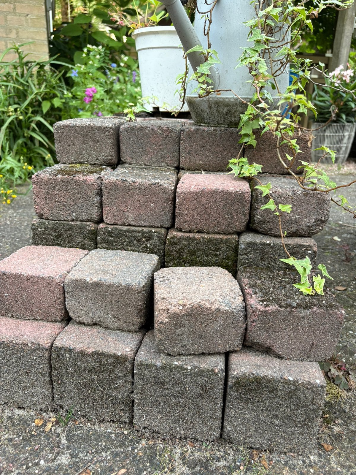 Stenen vierkante Copplestones en klinkertjes, Tuin en Terras, Tegels en Klinkers, Ophalen, Beton, Minder dan 5 m², Terrastegels