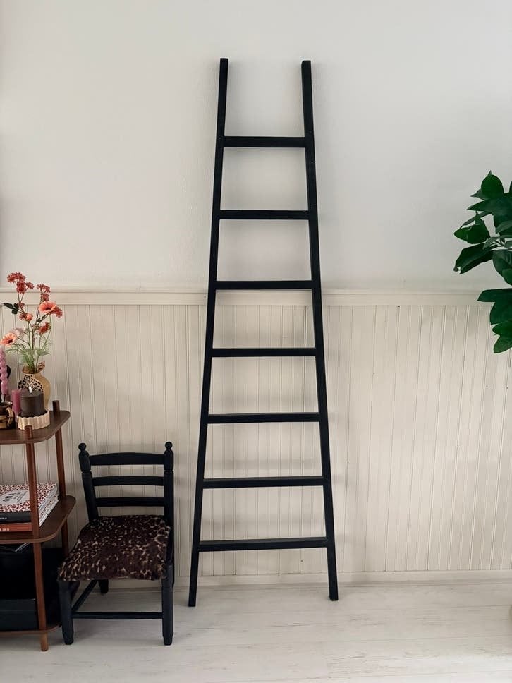 Ladder decoratief zwart hout, Huis en Inrichting, Ophalen, Gebruikt