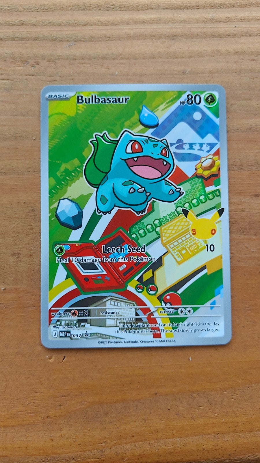 Bulbasaur MEP 037 Nm Pokémon Kaart, Ophalen of Verzenden, Zo goed als nieuw, Losse kaart