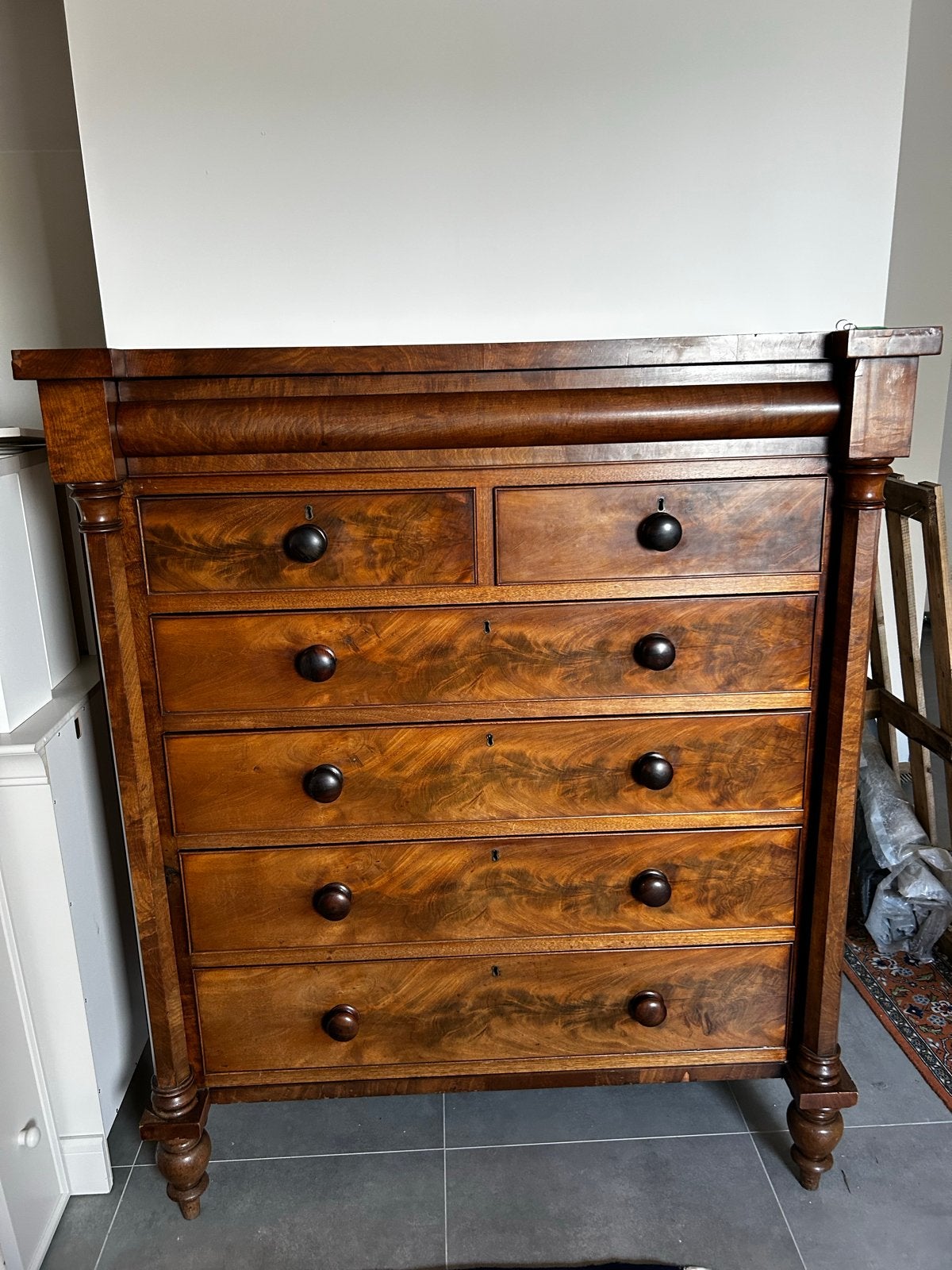 Antieke Mahoniehouten Commode / Ladekast (19e-eeuws), Antiek en Kunst, Antiek | Meubels | Kasten, Ophalen