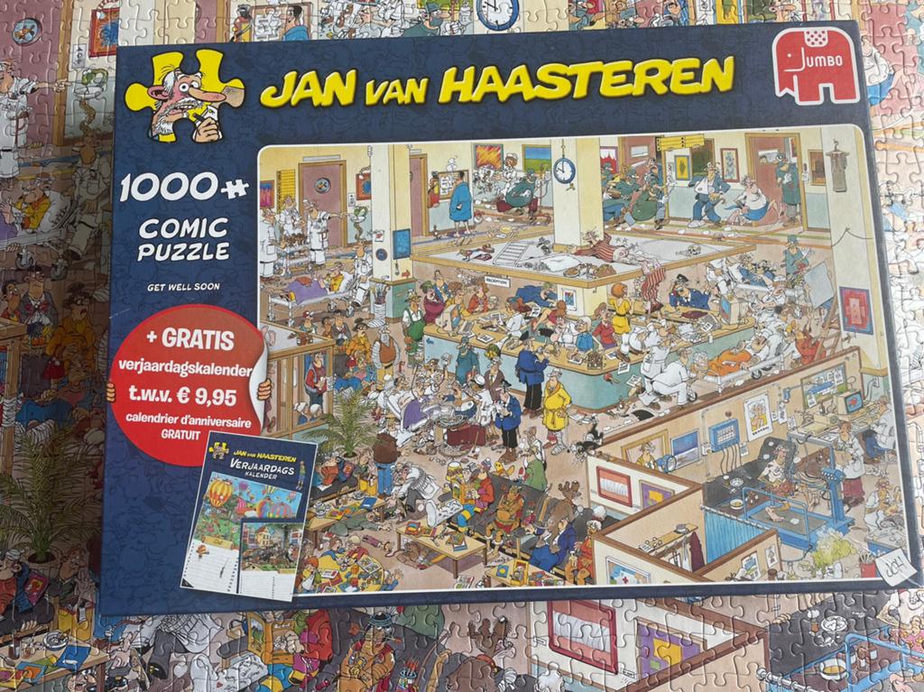 Jan van Haasteren puzzel, Get Wel Soon 1000 stukjes, Hobby en Vrije tijd, Denksport en Puzzels, Ophalen, 500 t/m 1500 stukjes