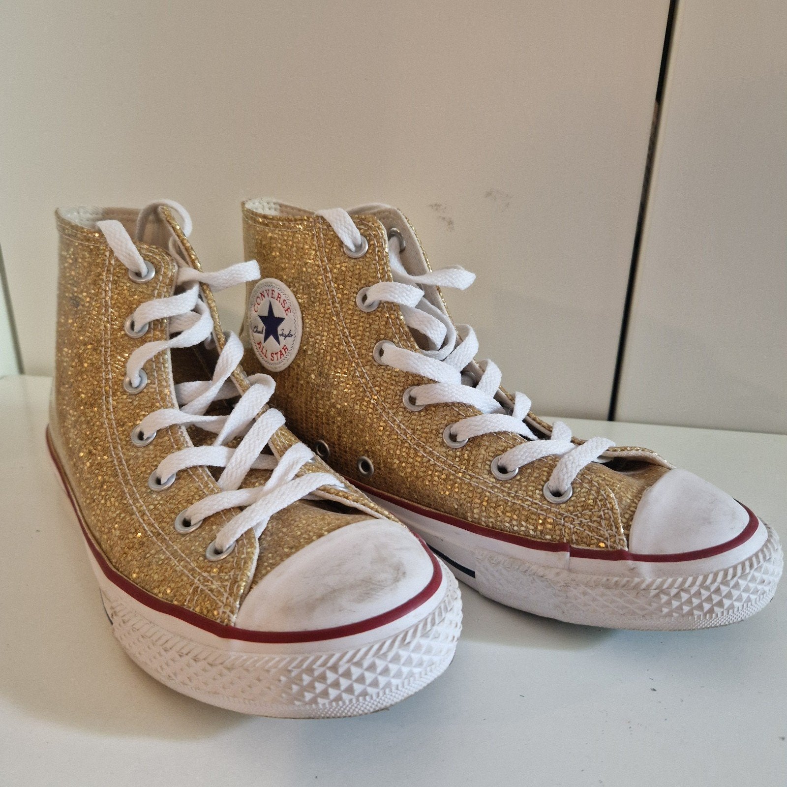 Gouden glitter Converse All Star sneakers maat 35.5, Kleding | Dames, Schoenen, Overige kleuren, Converse, Ophalen of Verzenden