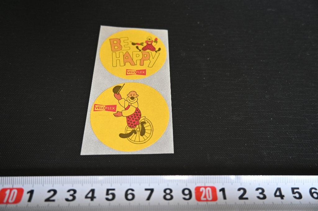 sticker set VELOFLEX BE HAPPY  clown fiets, Ophalen, Zo goed als nieuw