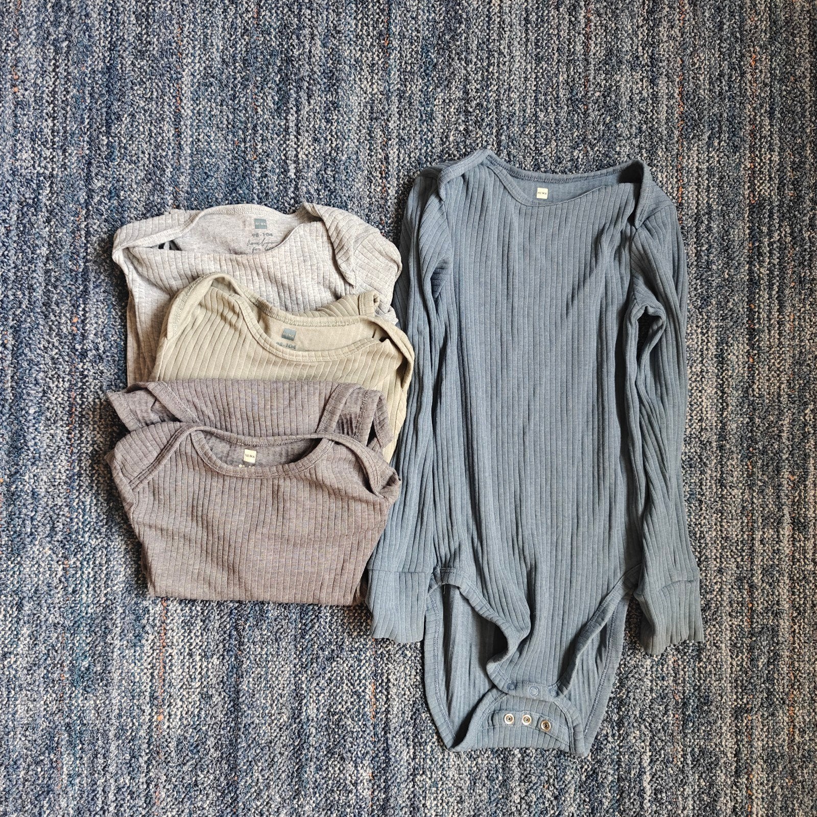 4x HEMA Meegroei romper rib bamboe stretch | 98 -104, Ophalen of Verzenden