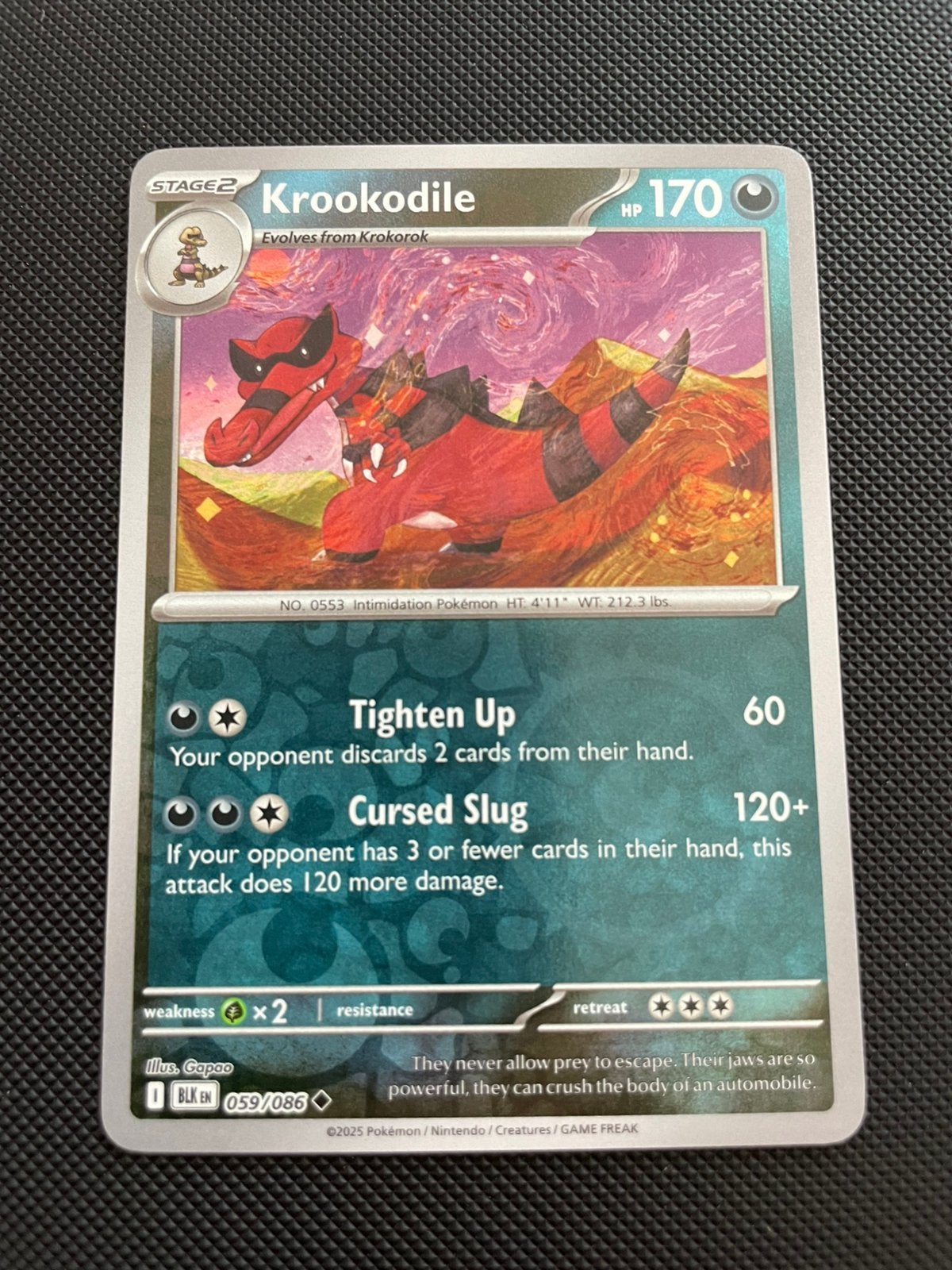 Krookodile 059/086 Reverse Holo Black Bolt Packfresh, Verzenden, Zo goed als nieuw