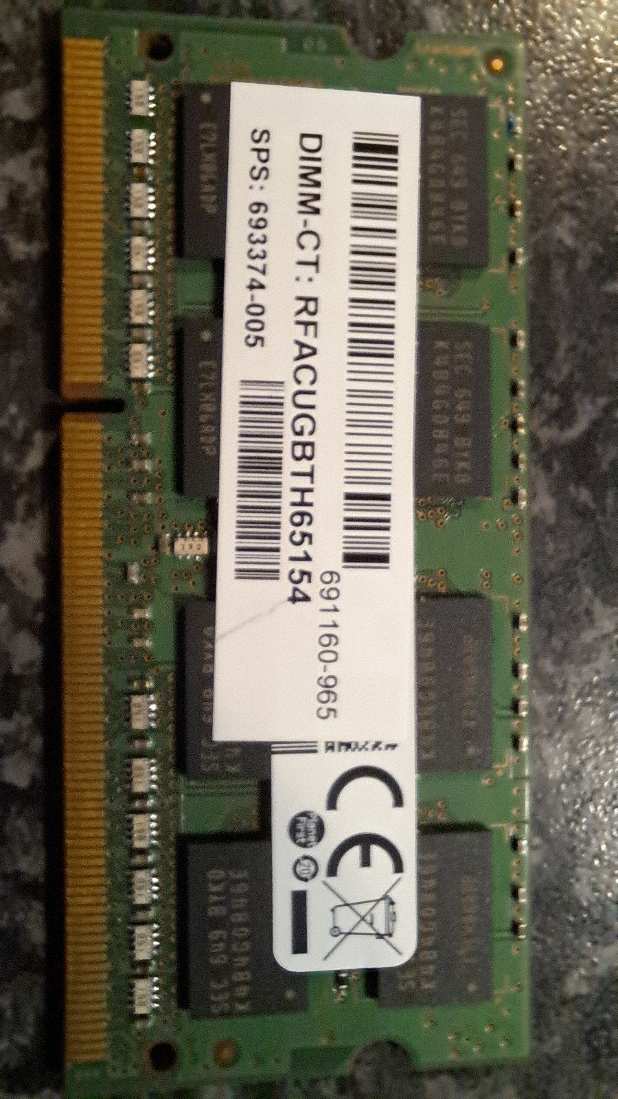 HP 8GB DDR3 RAM Geheugenmodule voor Laptop, Computers en Software, RAM geheugen, Gebruikt, 8 GB, DDR3, Ophalen of Verzenden