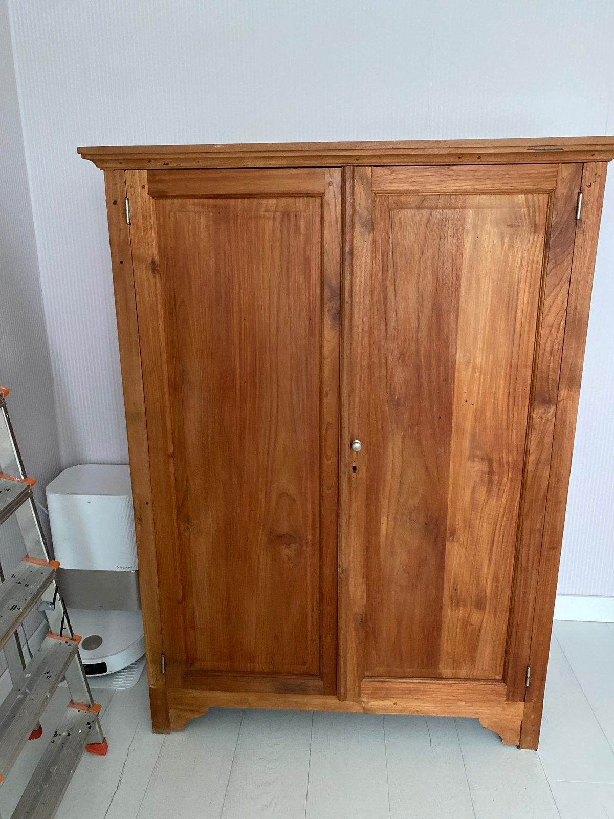 Massief teak houten kast met planken en lades, Ophalen, Gebruikt, 50 tot 100 cm, Met lade(s)