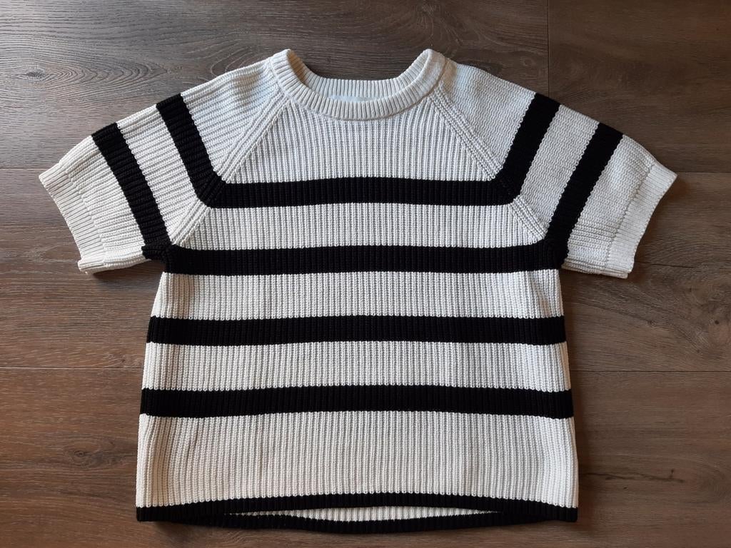 Selected Femme zwart/wit truitje met korte mouw maat L, Kleding | Dames, Truien en Vesten, Wit, Ophalen of Verzenden, Zo goed als nieuw