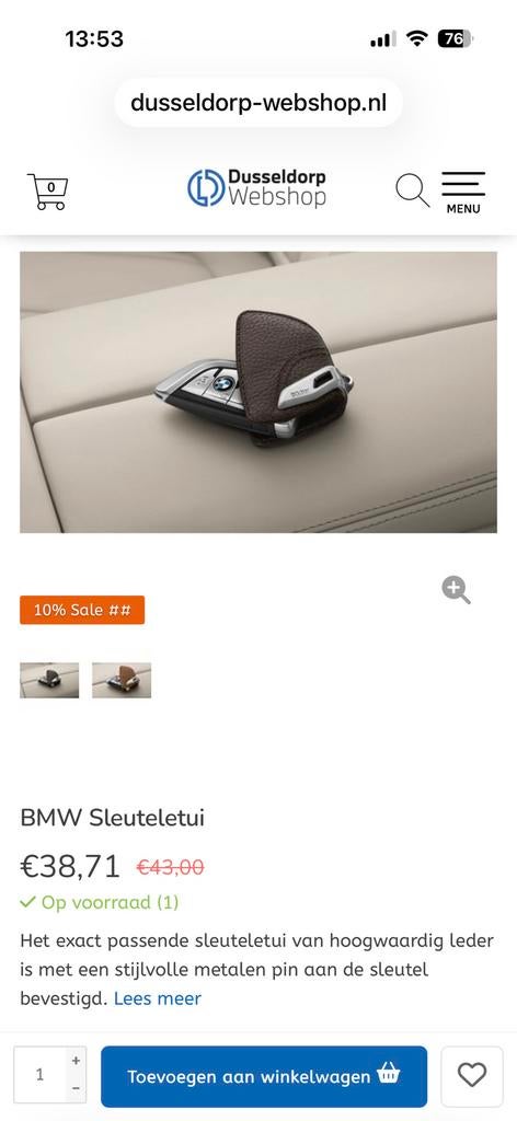 BMW sleutel etui, Ophalen of Verzenden, Zo goed als nieuw