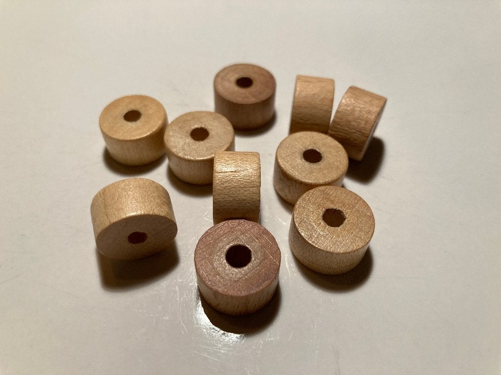 Blanke ronde houten platte kralen, Hobby en Vrije tijd, Kralen en Sieraden maken, Ophalen of Verzenden, Nieuw, Kraal