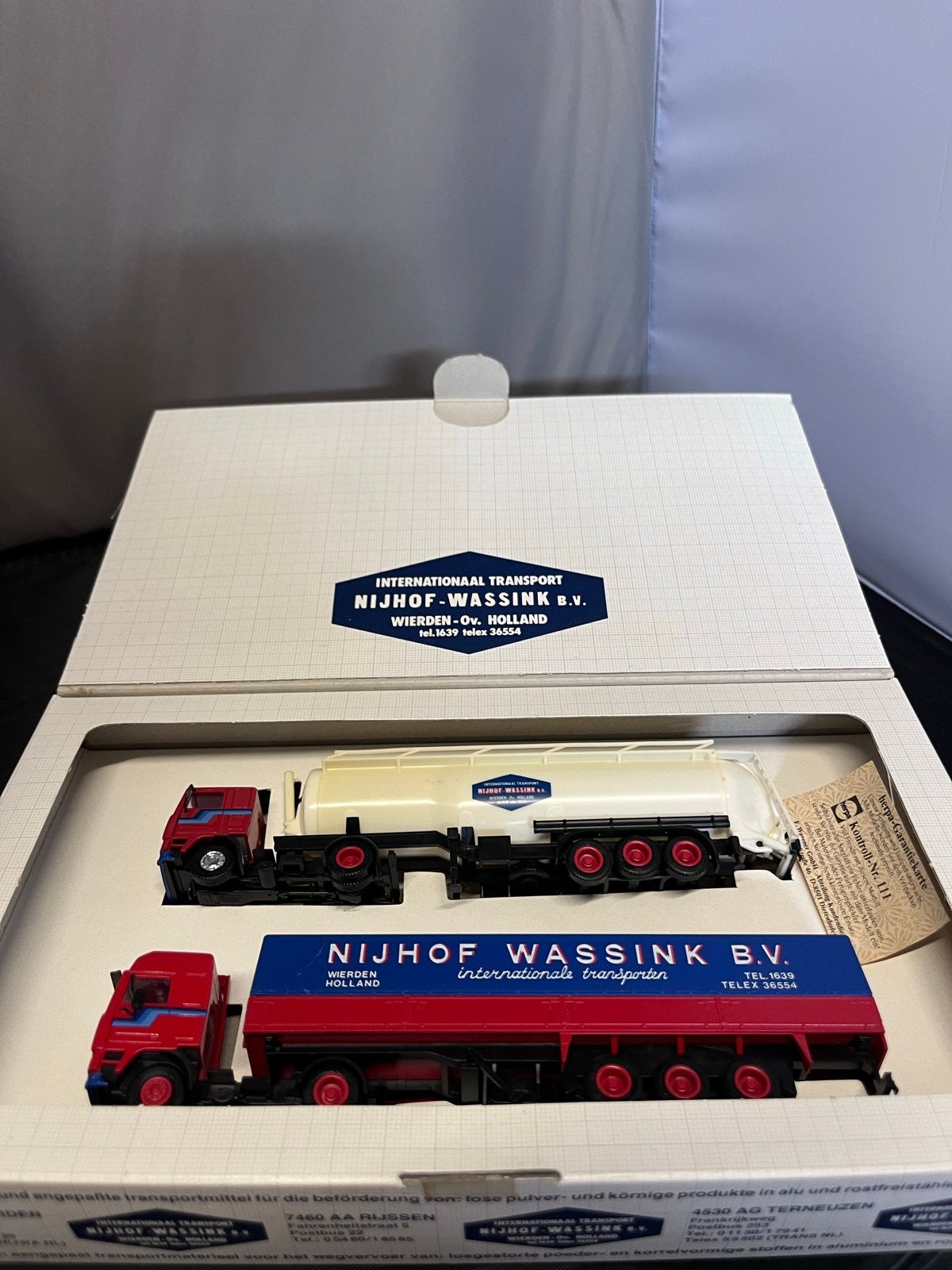 Herpa Nijhof-Wassink vrachtwagen modelset (2 stuks), Ophalen of Verzenden, Nieuw, Bus of Vrachtwagen, Herpa