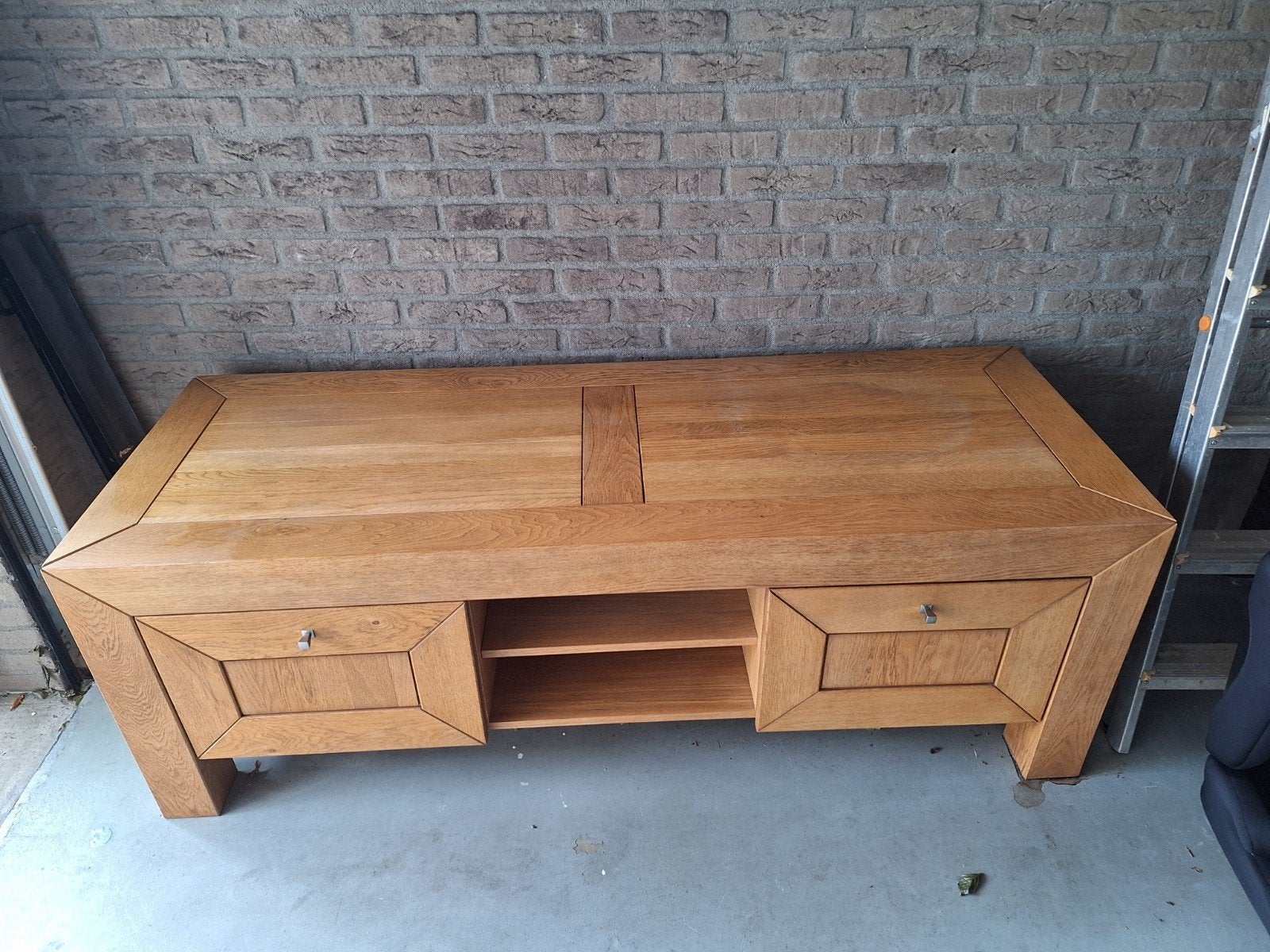 Massief Eiken TV Meubel van Bosker Meubelen Siddeburen, Ophalen, 50 tot 75 cm, Minder dan 100 cm