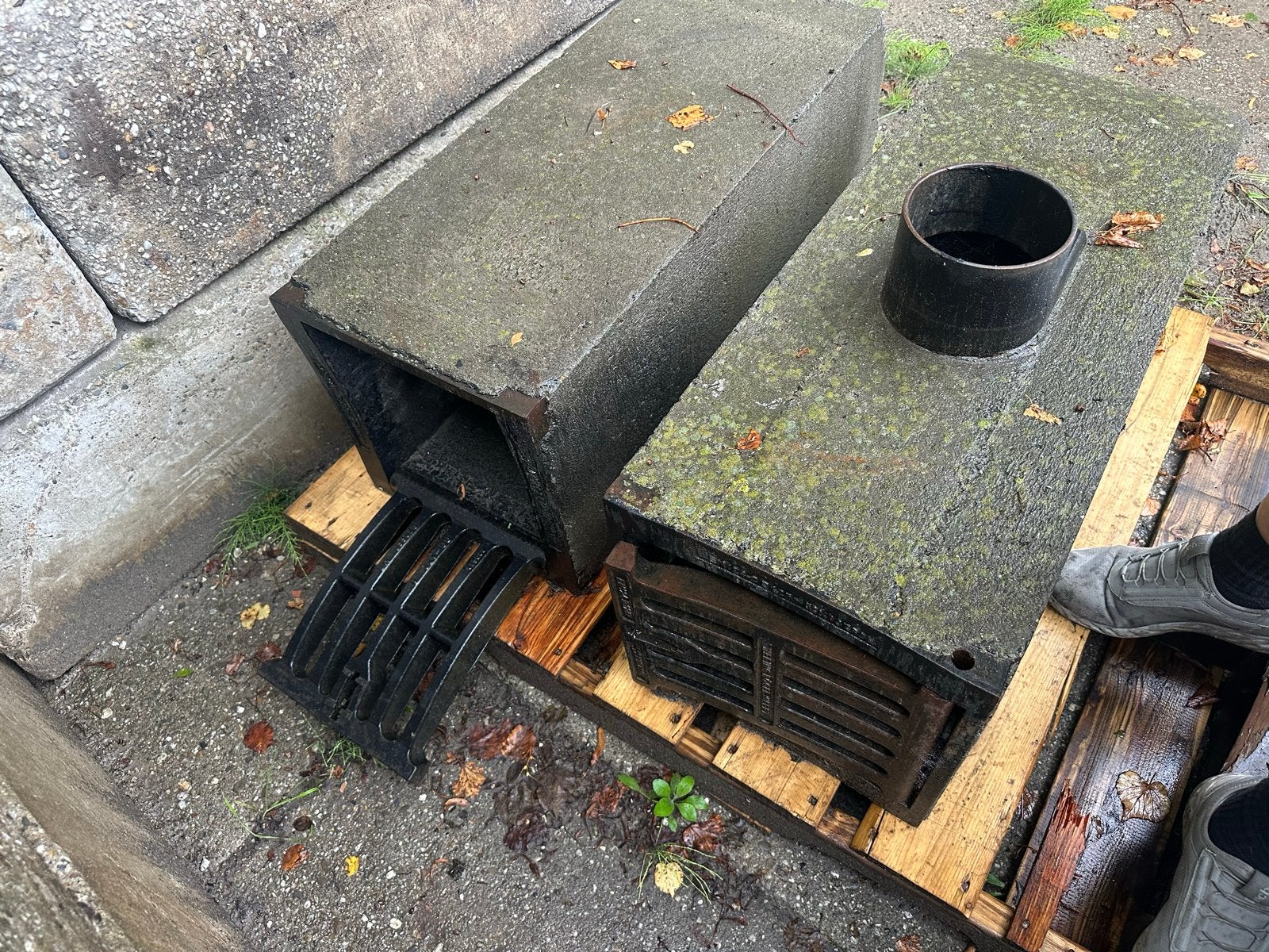 Straatkolk G125 met rooster en afvoer, Ophalen, Gebruikt, Minder dan 2 meter, 80 mm of meer