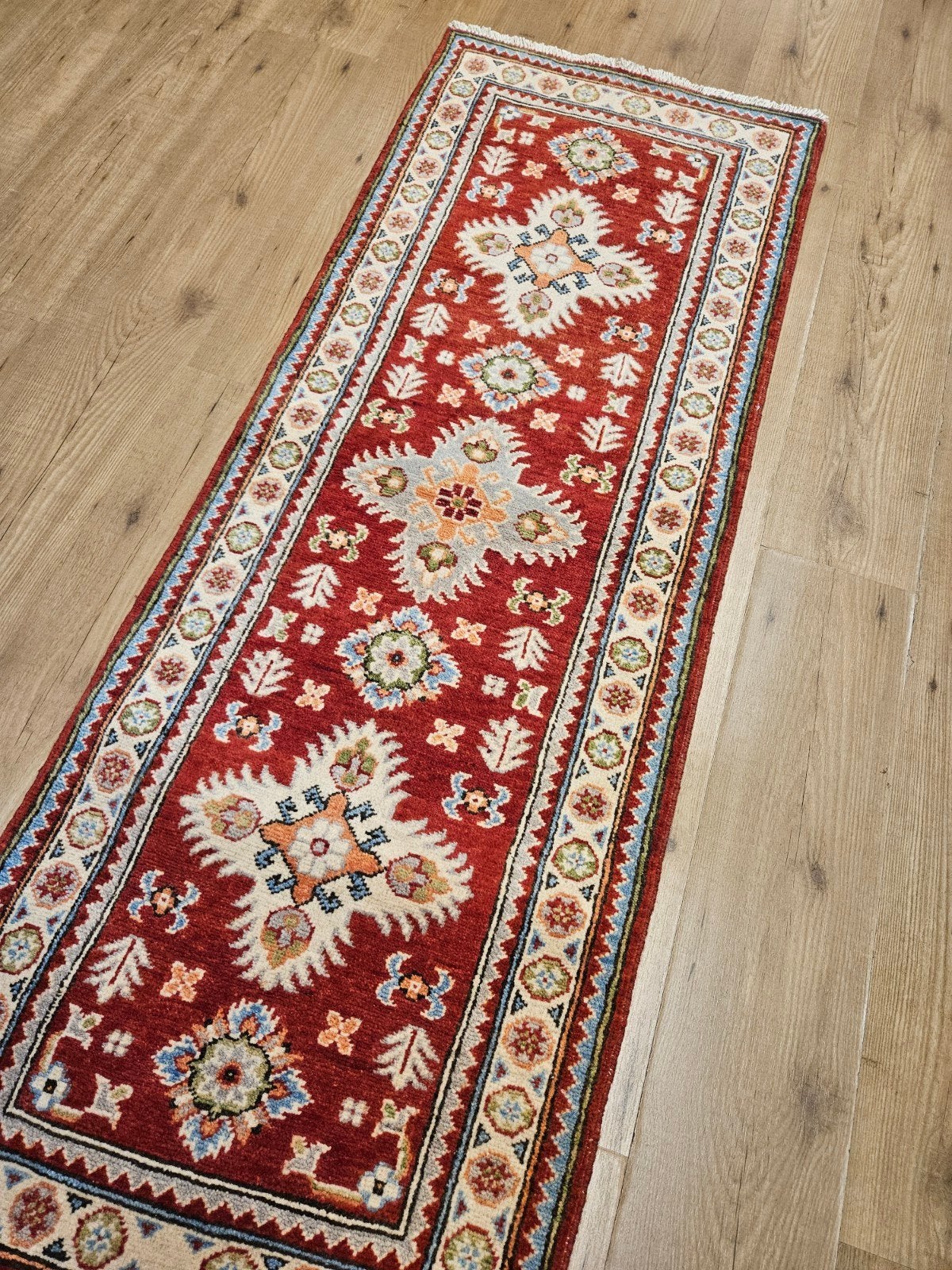 Handgeknoopt oosters tapijt kazak loper 178x63, Info@SlatsAntiek.nl, Perzisch, Vof Slats Antiek, 150 tot 200 cm