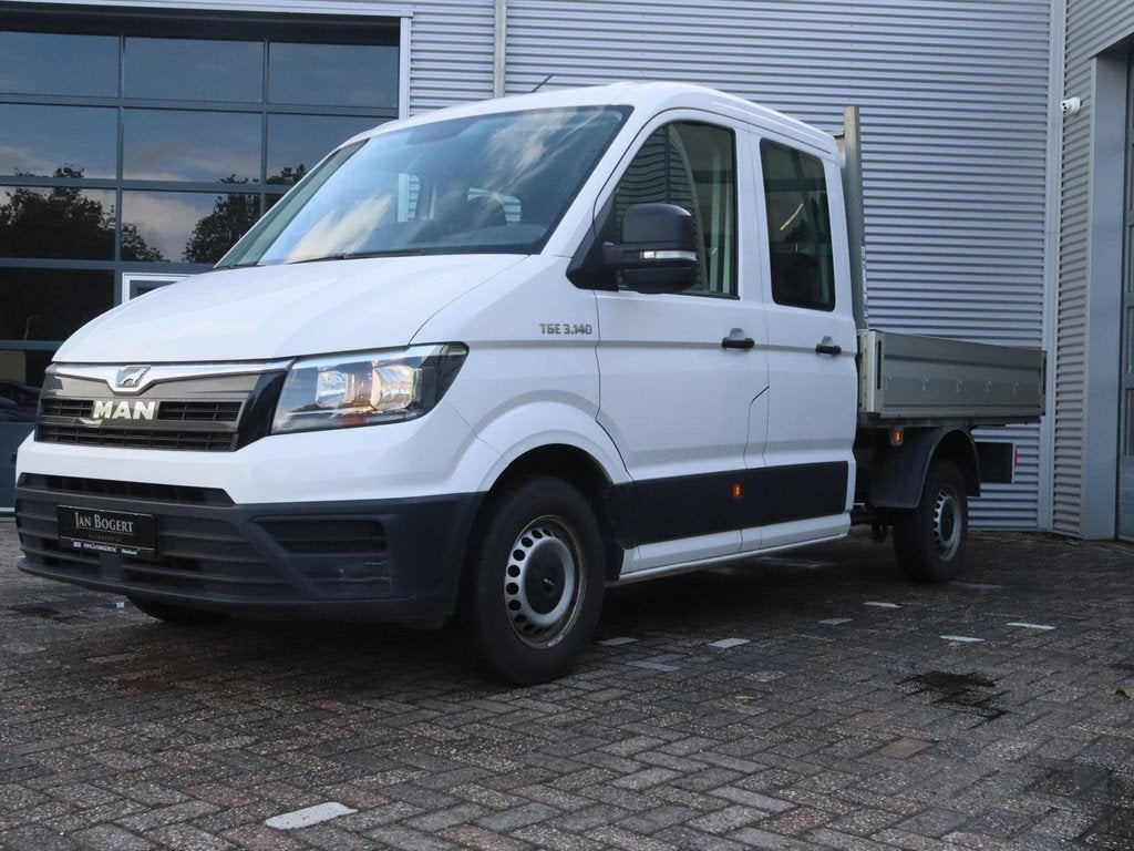 Man Tge 2.0 TDI 140pk 6-Bak CH/2C DC L1 Open laadbak / Pick-, Auto's, Bestelauto's, Automaat, Stof, Gebruikt, Wit