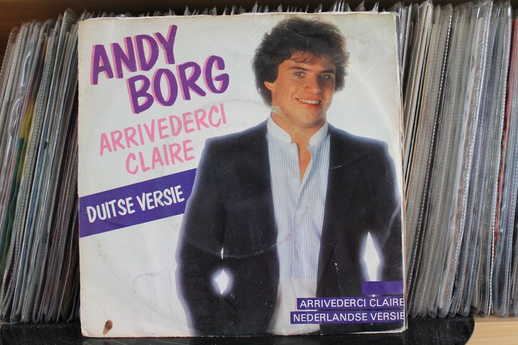 7" Single Andy Borg - Arriverderci Claire (Duitse & Nederlan, Gebruikt, 7 inch, Ophalen of Verzenden, Overige typen