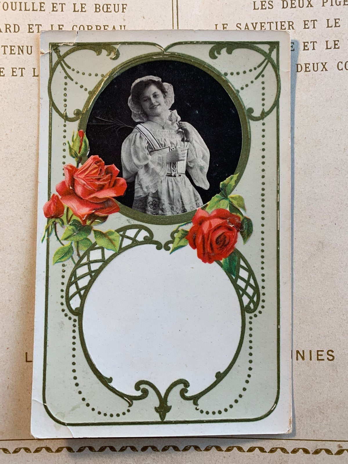 1915 Meisje met rode rozen (MC), Ophalen of Verzenden, Voor 1920, Gelopen, Kinderen
