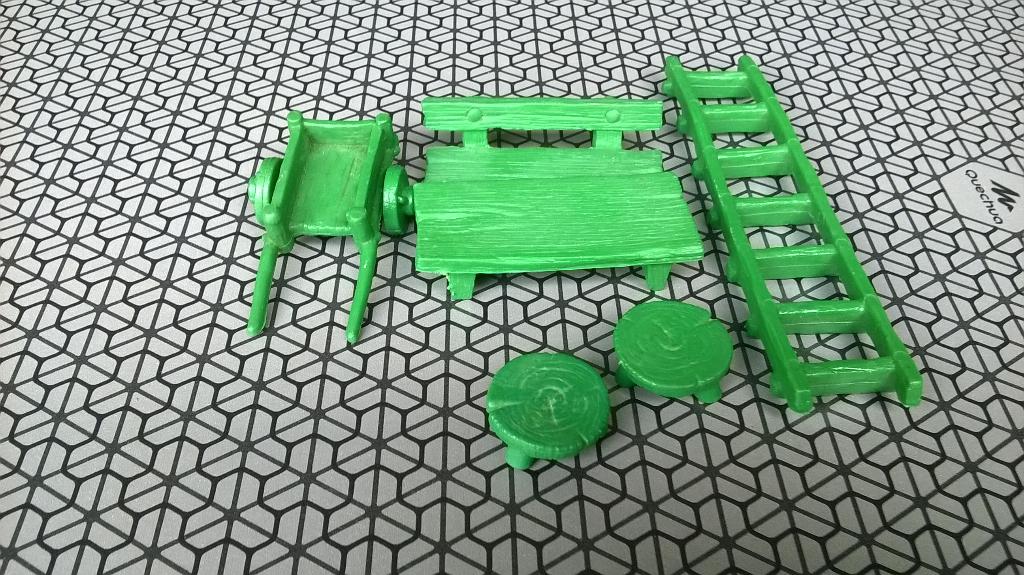 Speelset smurfen: Tuinmeubelset groen 4.0030, Verzenden, Gebruikt, Overige Smurfen, Poppetje, Figuurtje of Knuffel