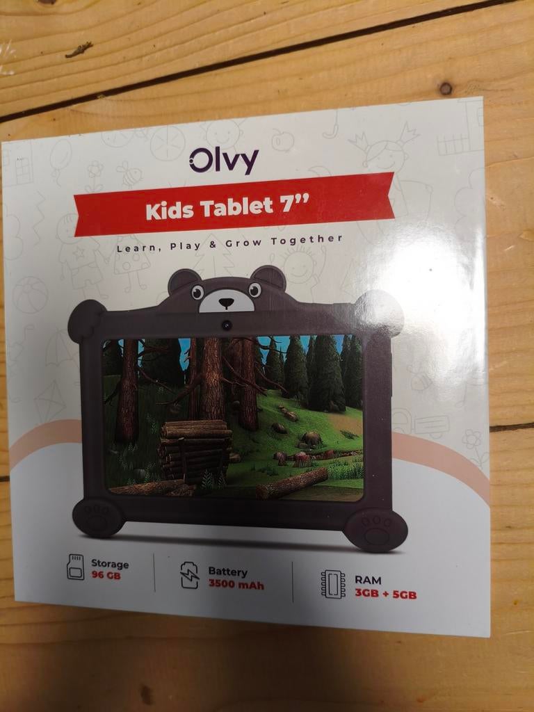 Nieuwe Kindertablet 7 inch - Ideaal voor ontwikkeling, Olvy, Nieuw, Ophalen of Verzenden, 64 GB