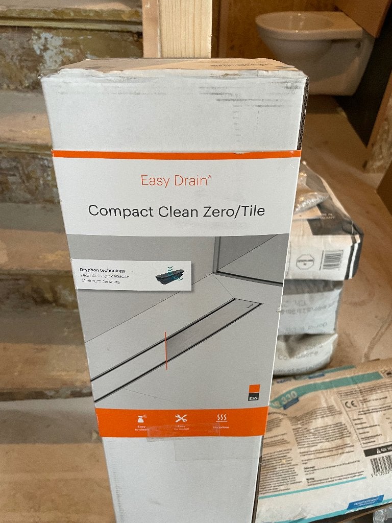 Easy Drain Compact Clean Zero/Tile Douchegoot, Ophalen, Nieuw, Rvs, Overige typen