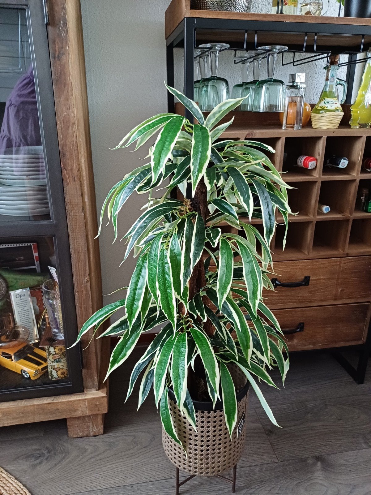 Decoratieve plant/boom 90cm - Realistische uitstraling, Huis en Inrichting, Overige soorten, In pot, Minder dan 100 cm, Groene kamerplant