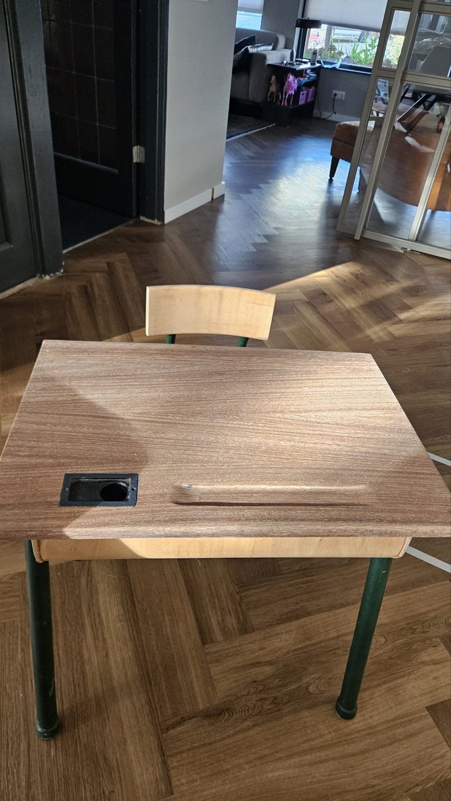 Vintage kinderbureau met stoel, Ophalen, Gebruikt, Tafel(s) en Stoel(en)