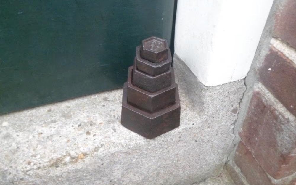 Set 5 gewichten zeskantig 50 gram tot 1 kilo gietijzer ijzer, Ophalen of Verzenden